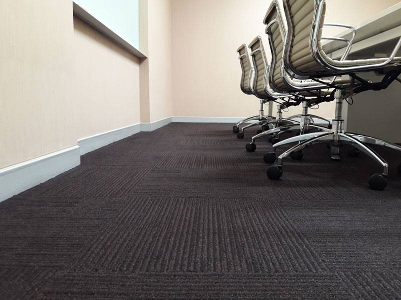 Office chairs on grey office carpet